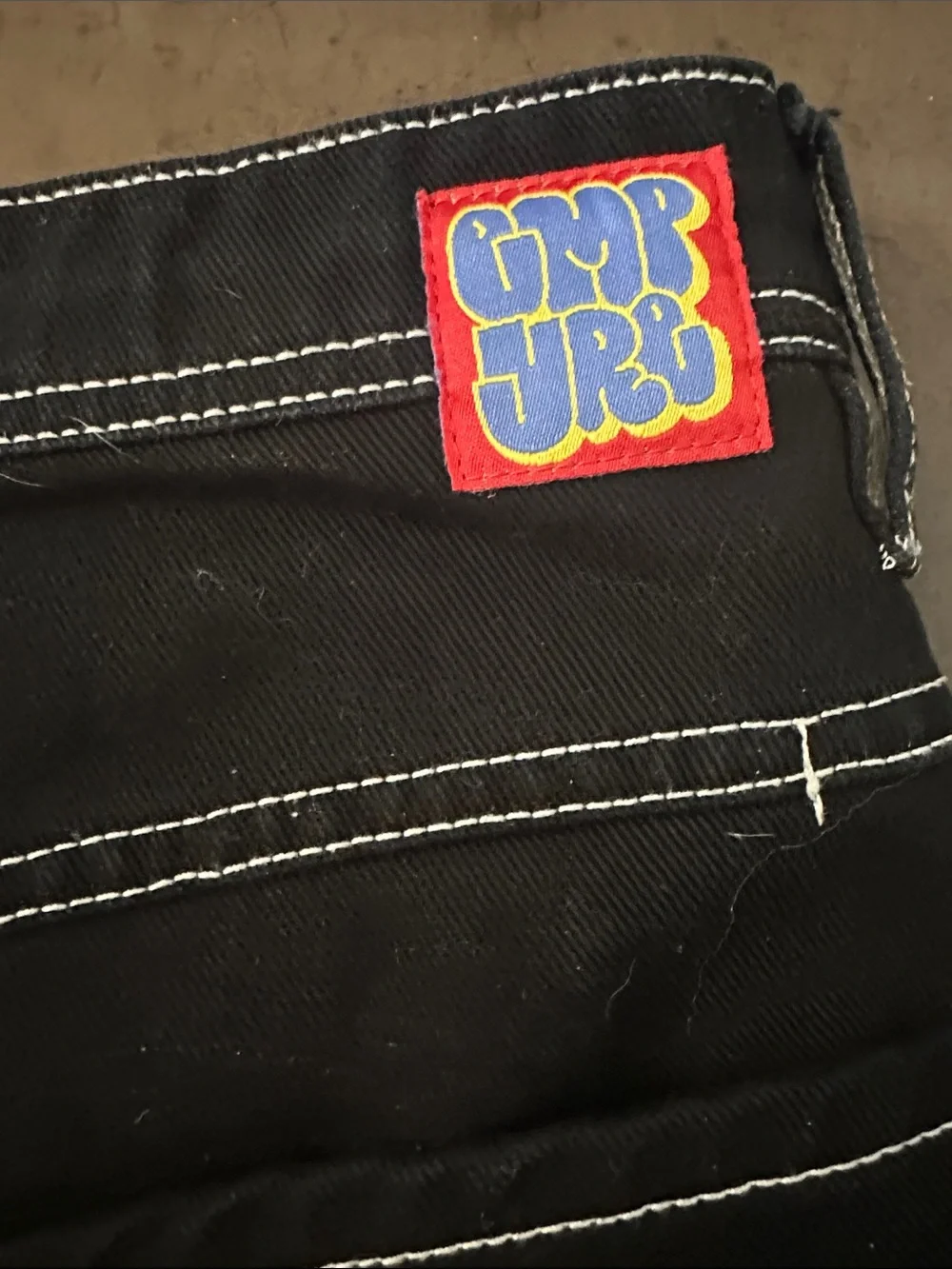 Empyre Black Men’s Jean Shorts with White Stitching